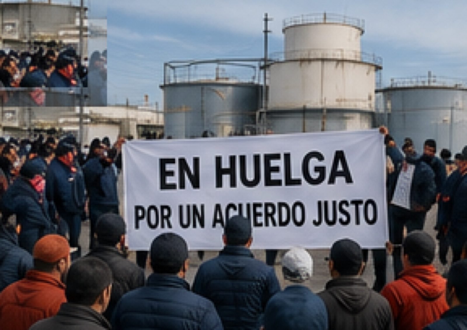 planta pesquera o manifestación sindical
